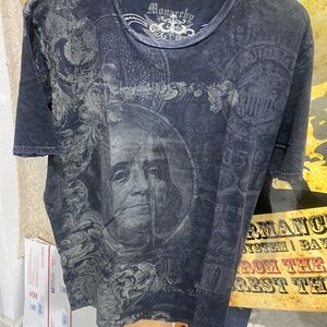 Monarchy Raw Edged Overstitched  Embellished T-Shirt Sz 2X